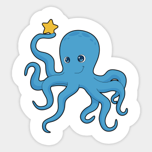 Octopus Star Sticker